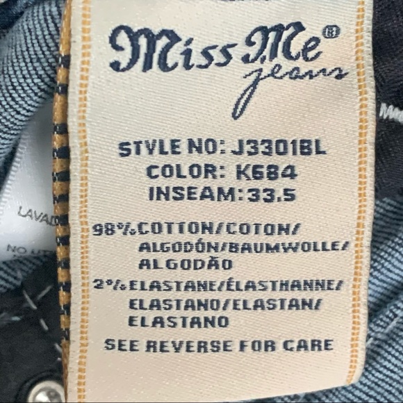 Miss Me Signature Boot Cut Denim Jeans Size 29 - Picture 12 of 13